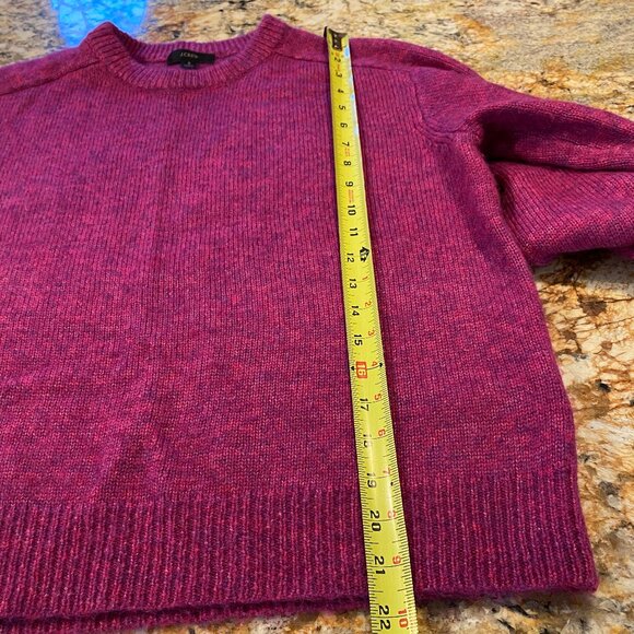 J Crew Relaxed Saddle Sleeve Crewneck Sweater - Heather Fuchsia - NWOT - S - Picture 6 of 15